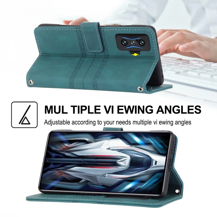 For Xiaomi Redmi K50 Gaming Embossed Striped Magnetic Buckle Horizontal Flip Phone Leather Case