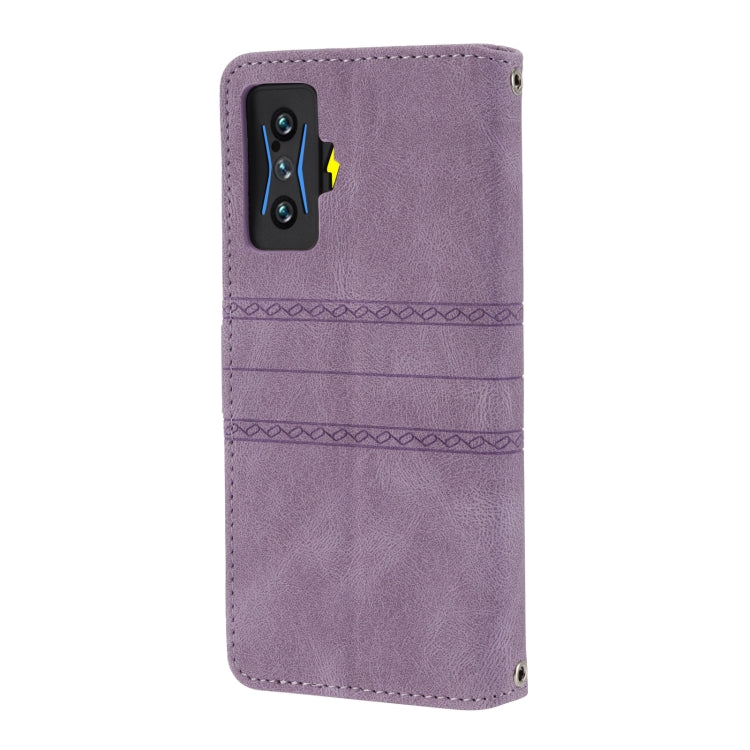 For Xiaomi Redmi K50 Gaming Embossed Striped Magnetic Buckle Horizontal Flip Phone Leather Case
