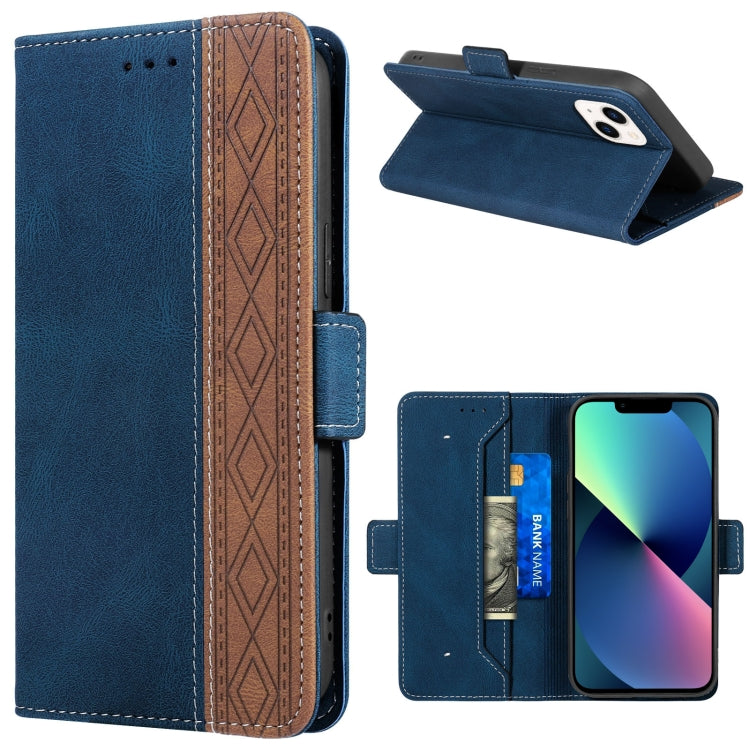 For iPhone 13 mini Stitching Magnetic RFID Leather Case