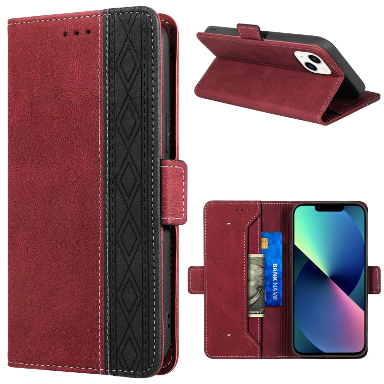 For iPhone 13 mini Stitching Magnetic RFID Leather Case