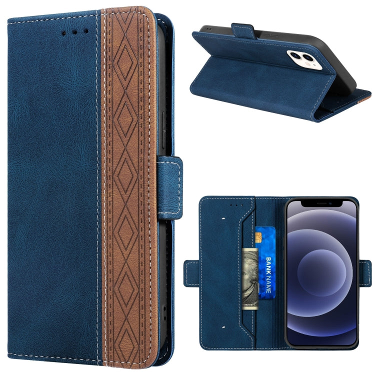 For iPhone 12 mini Stitching Magnetic RFID Leather Case