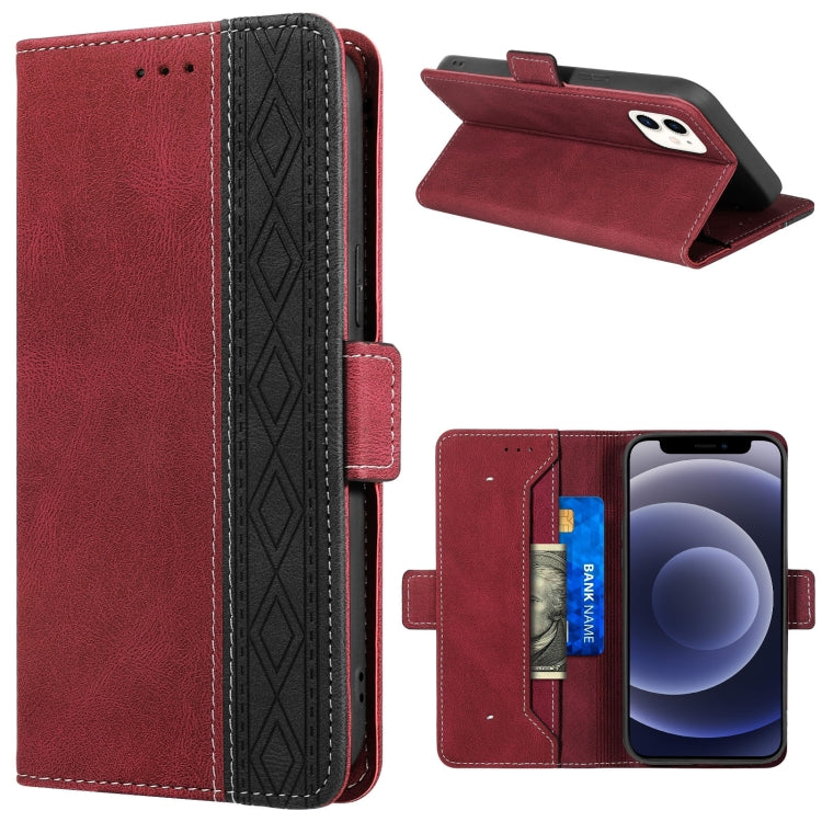 For iPhone 12 mini Stitching Magnetic RFID Leather Case