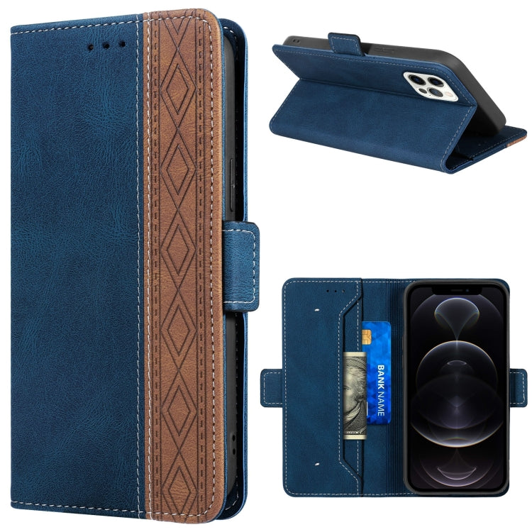 For iPhone 12 / 12 Pro Stitching Magnetic RFID Leather Case