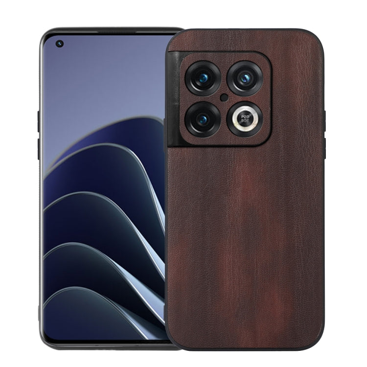 For OnePlus 10 Pro 5G Yellow Cow Texture PU Phone Case