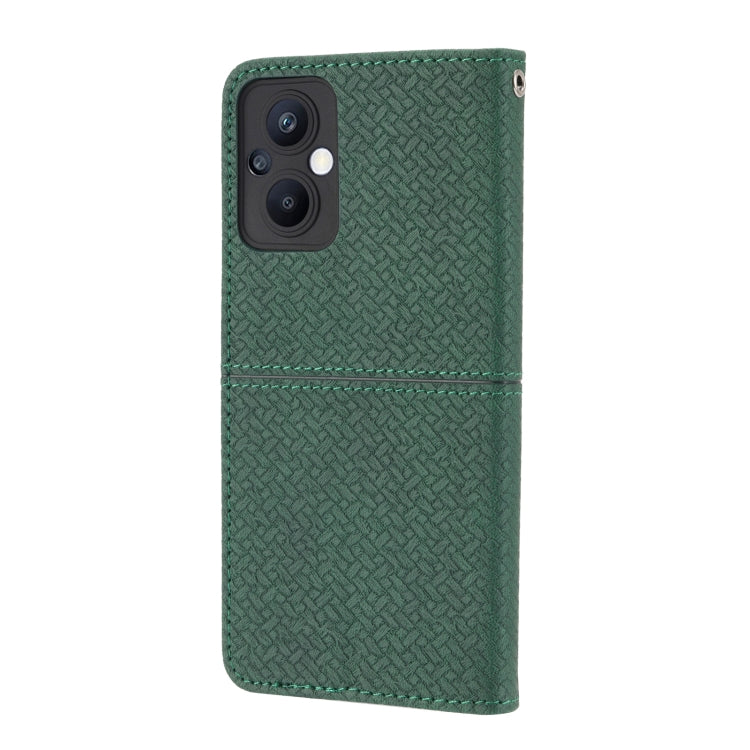 For OPPO A96 5G Woven Texture Stitching Magnetic PU Leather Phone Case
