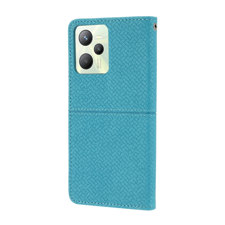 For OPPO Realme 9 Pro Woven Texture Stitching Magnetic PU Leather Phone Case