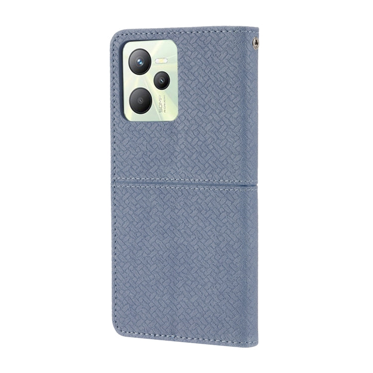 For OPPO Realme 9 Pro Woven Texture Stitching Magnetic PU Leather Phone Case