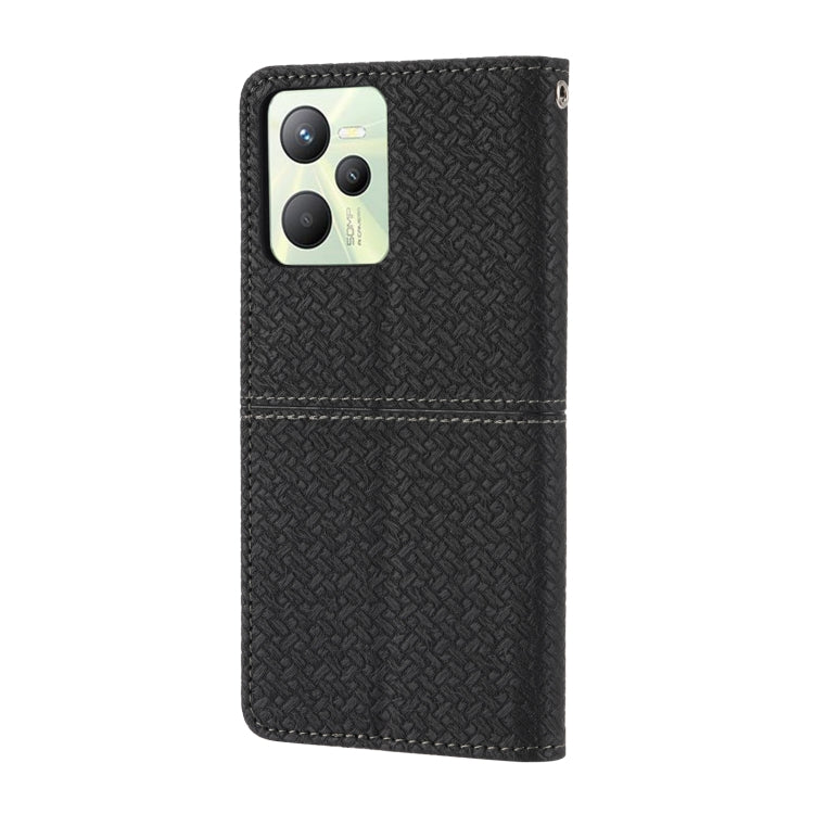 For OPPO Realme 9 Pro Woven Texture Stitching Magnetic PU Leather Phone Case