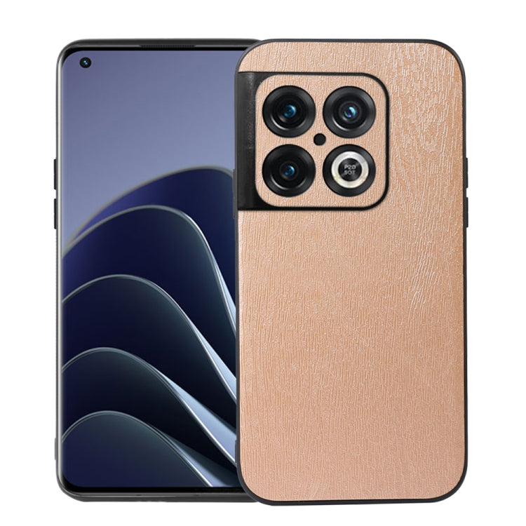 For OnePlus 10 Pro 5G Wood Texture PU Phone Case