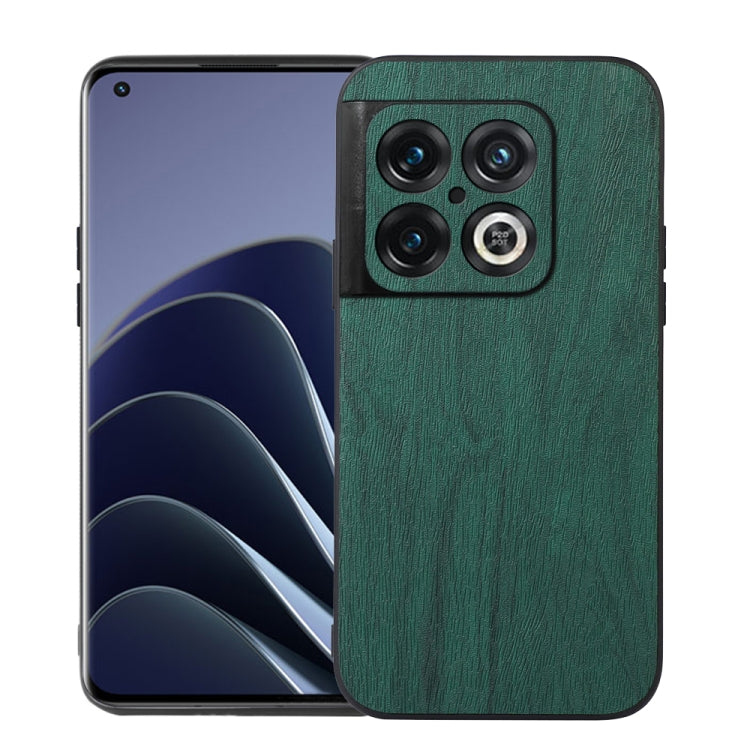 For OnePlus 10 Pro 5G Wood Texture PU Phone Case