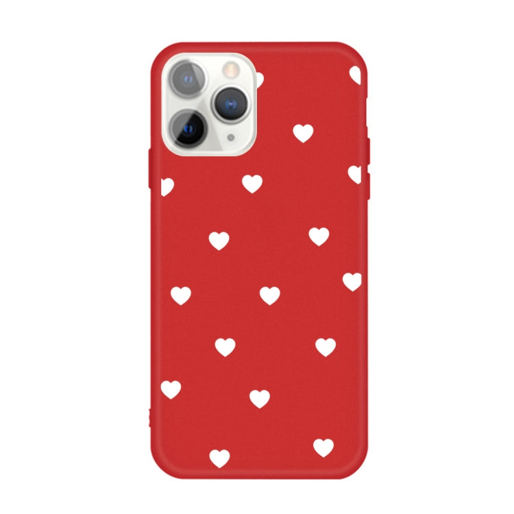 For iPhone 11 Pro Multiple Love-hearts Pattern Colorful Frosted TPU Phone Protective Case