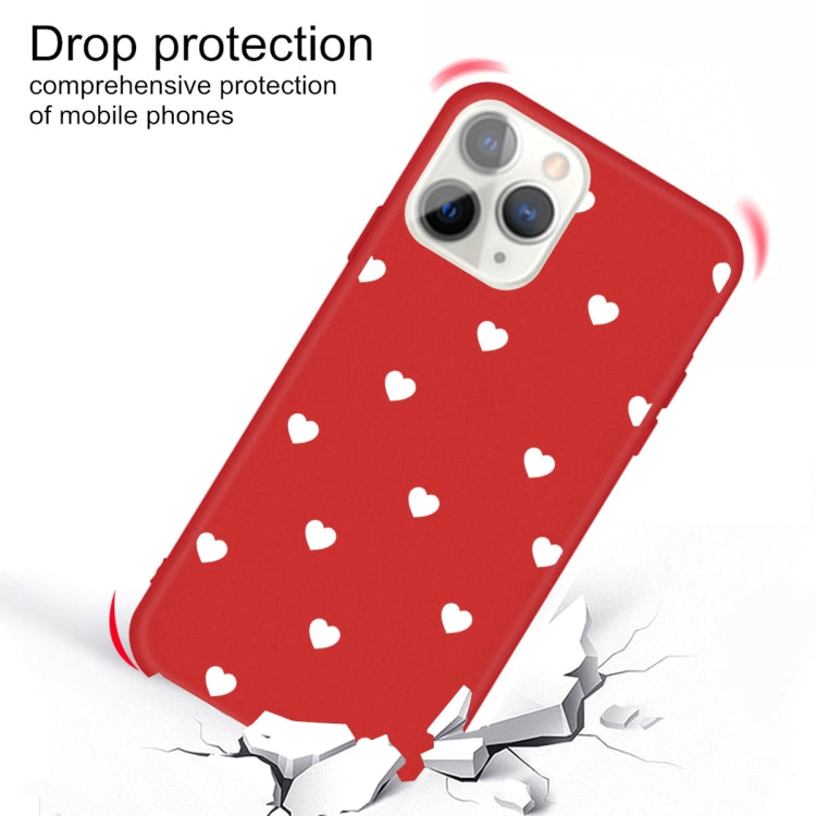 For iPhone 11 Pro Multiple Love-hearts Pattern Colorful Frosted TPU Phone Protective Case