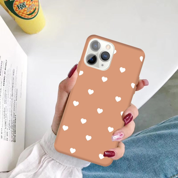 For iPhone 11 Pro Multiple Love-hearts Pattern Colorful Frosted TPU Phone Protective Case