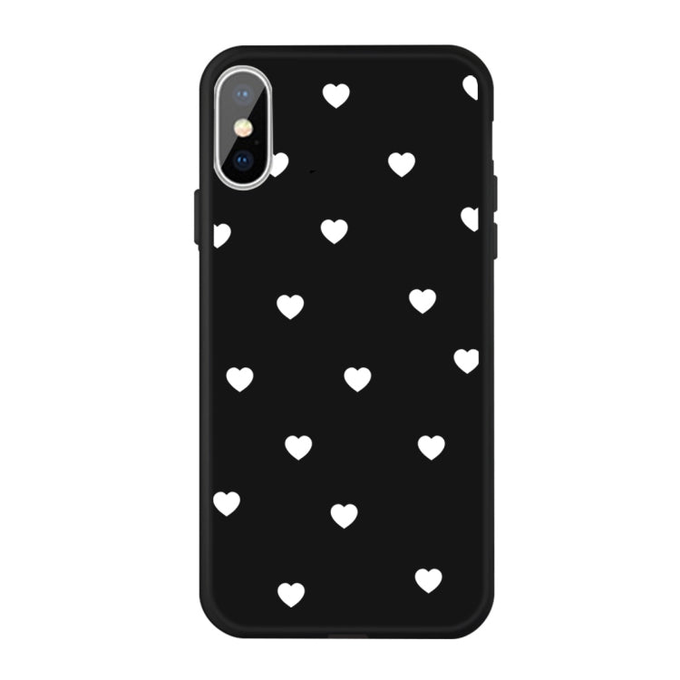 For iPhone X / XS Multiple Love-hearts Pattern Colorful Frosted TPU Phone Protective Case