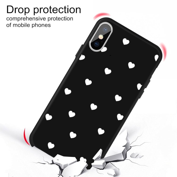For iPhone X / XS Multiple Love-hearts Pattern Colorful Frosted TPU Phone Protective Case