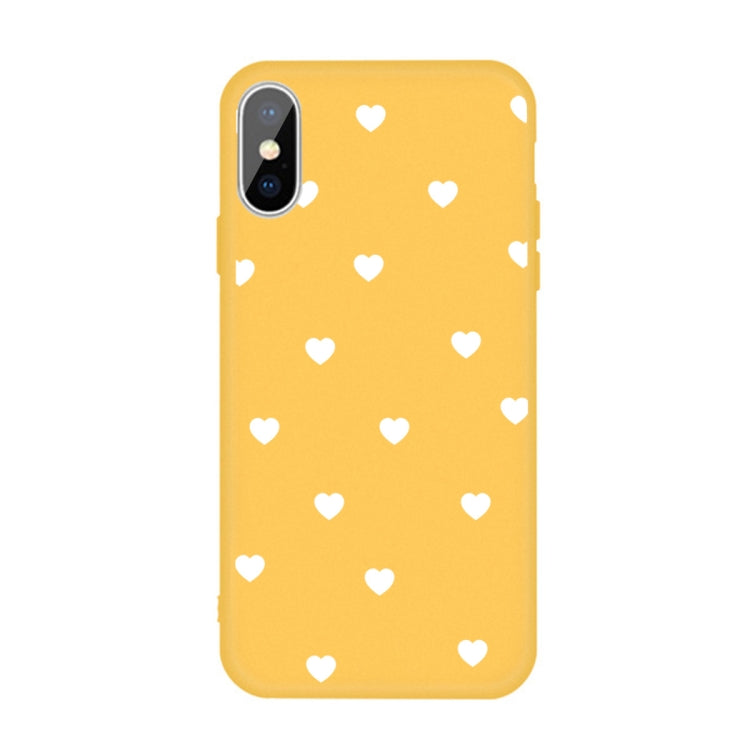 For iPhone X / XS Multiple Love-hearts Pattern Colorful Frosted TPU Phone Protective Case