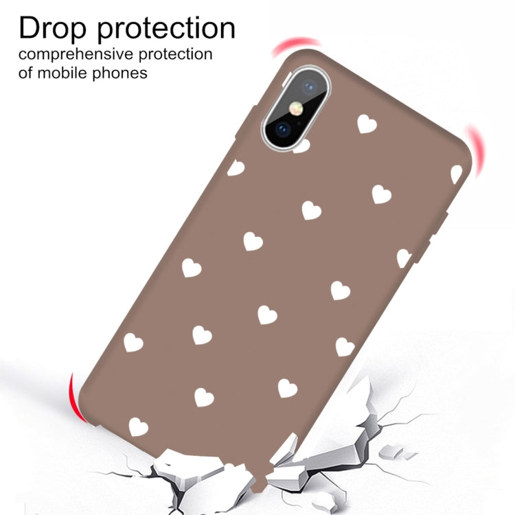 For iPhone X / XS Multiple Love-hearts Pattern Colorful Frosted TPU Phone Protective Case