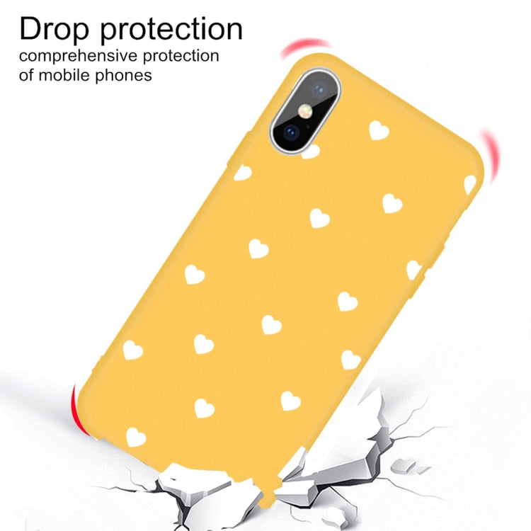 For iPhone XS Max Multiple Love-hearts Pattern Colorful Frosted TPU Phone Protective Case