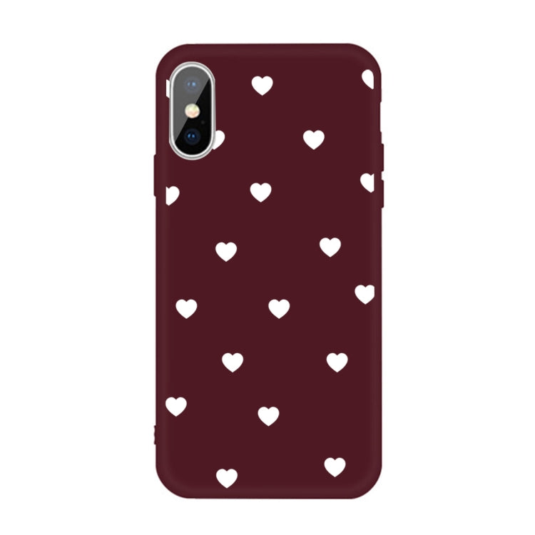 For iPhone XS Max Multiple Love-hearts Pattern Colorful Frosted TPU Phone Protective Case