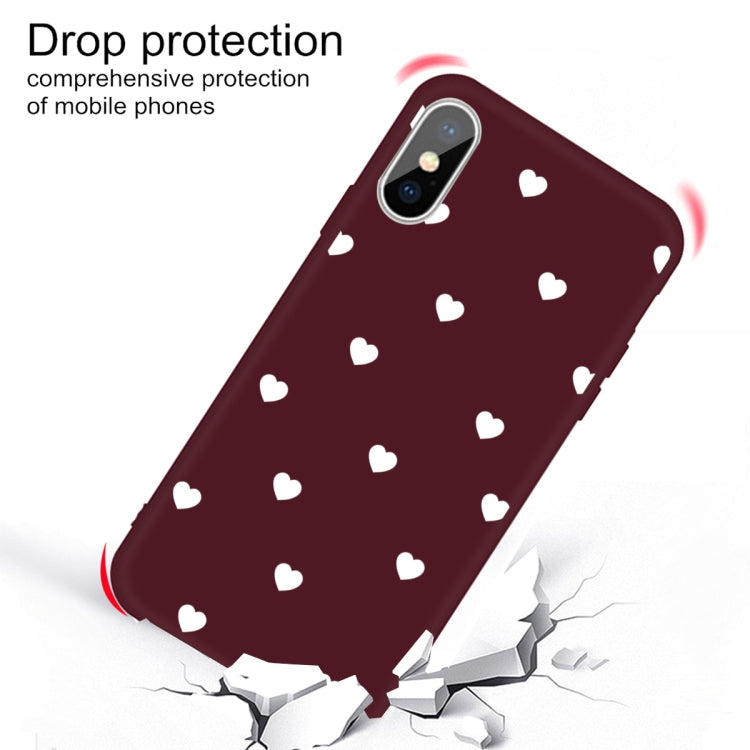 For iPhone XS Max Multiple Love-hearts Pattern Colorful Frosted TPU Phone Protective Case