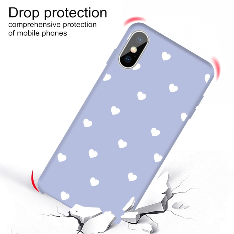 For iPhone XS Max Multiple Love-hearts Pattern Colorful Frosted TPU Phone Protective Case