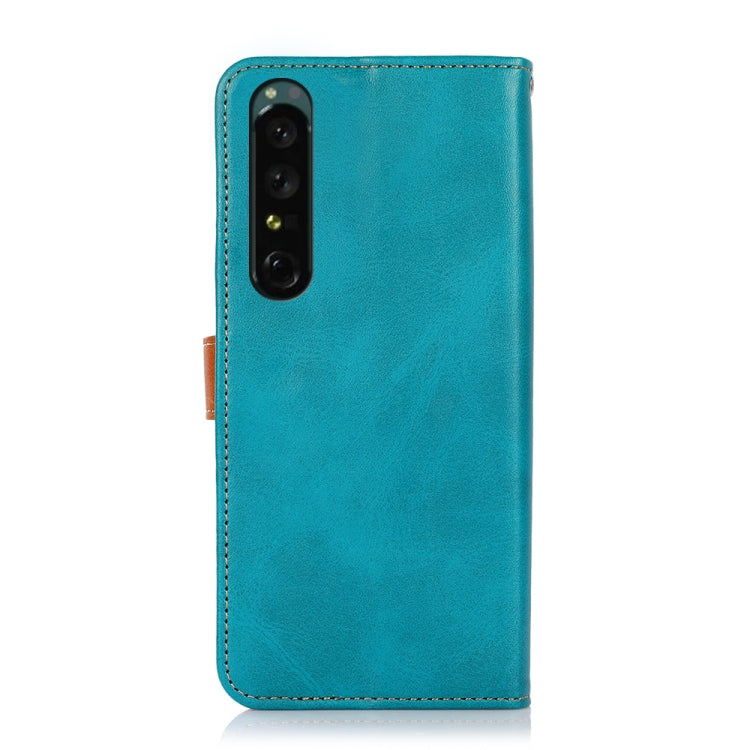For Sony Xperia 1 IV KHAZNEH Dual-color Cowhide Texture Leather Phone Case