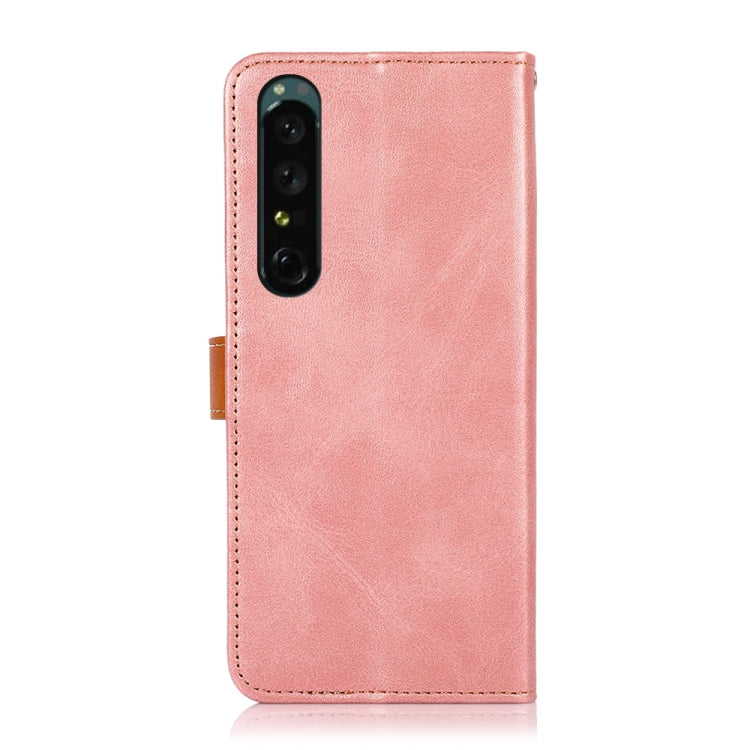 For Sony Xperia 1 IV KHAZNEH Dual-color Cowhide Texture Leather Phone Case