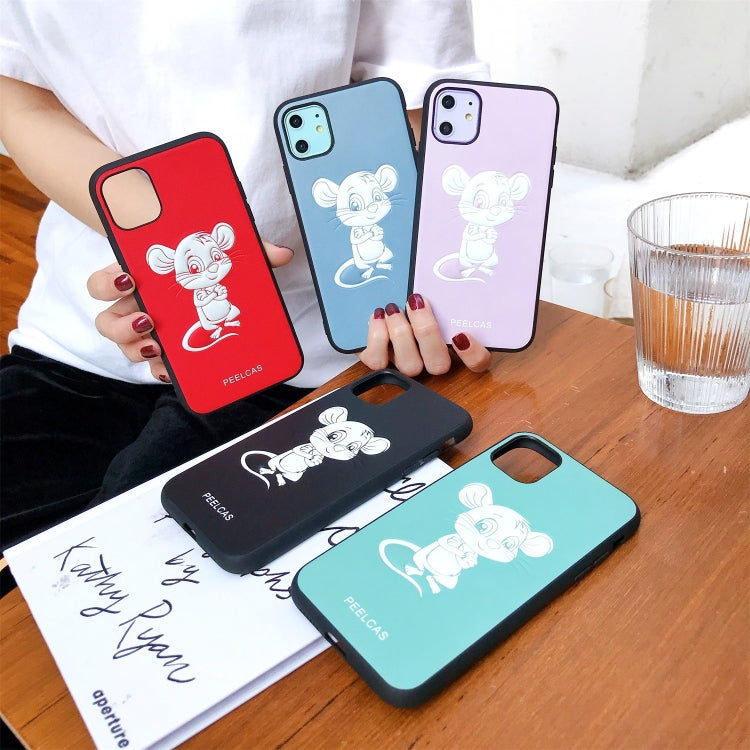 For iPhone 11 Pro peelcas Lucky Rat Pattern Luminous Shockproof TPU Protective Case