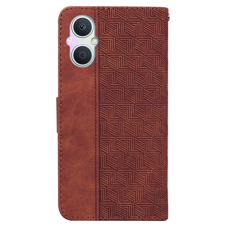 For OPPO A96 5G / Reno7 Z 5G Geometric Embossed Leather Phone Case