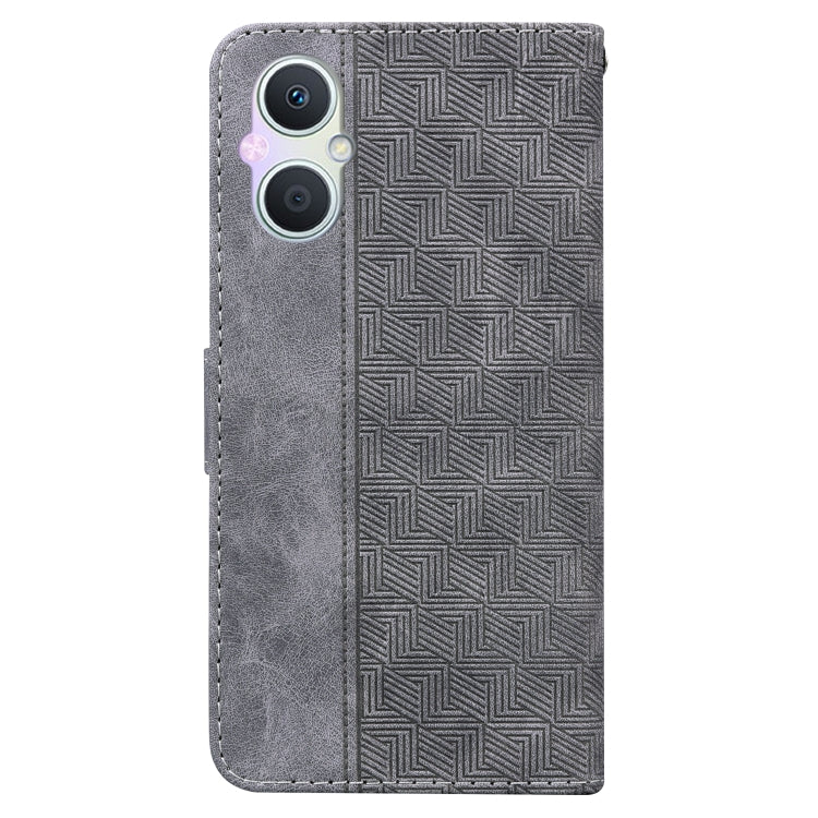 For OPPO A96 5G / Reno7 Z 5G Geometric Embossed Leather Phone Case