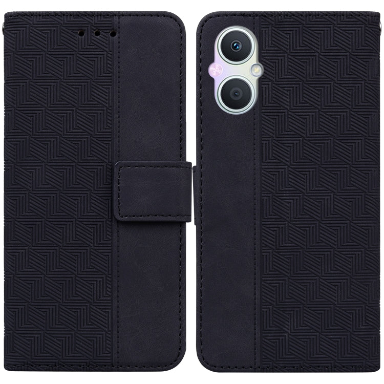 For OPPO A96 5G / Reno7 Z 5G Geometric Embossed Leather Phone Case