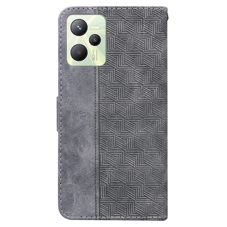 For OPPO Realme C35 Geometric Embossed Leather Phone Case