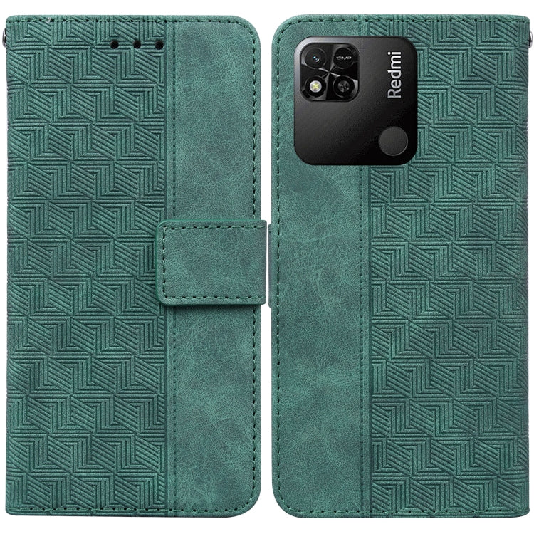 For Xiaomi Redmi 10A Geometric Embossed Leather Phone Case