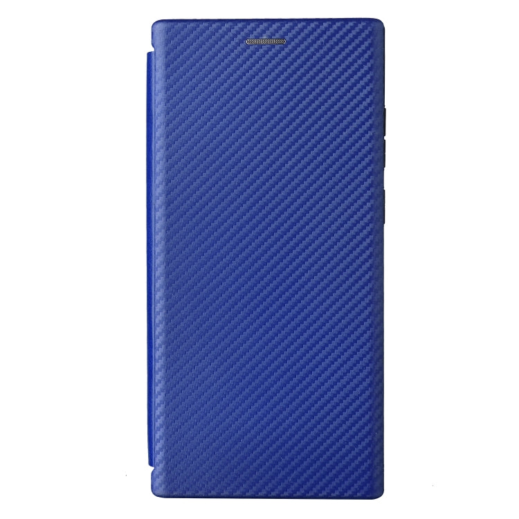 For Samsung Galaxy S22 Ultra 5G Carbon Fiber Texture Horizontal Flip Leather Phone Case
