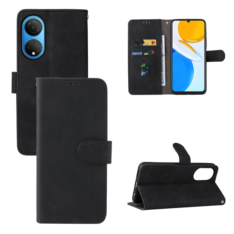 For Honor X7 Skin Feel Magnetic Buckle Calf Texture PU Phone Case