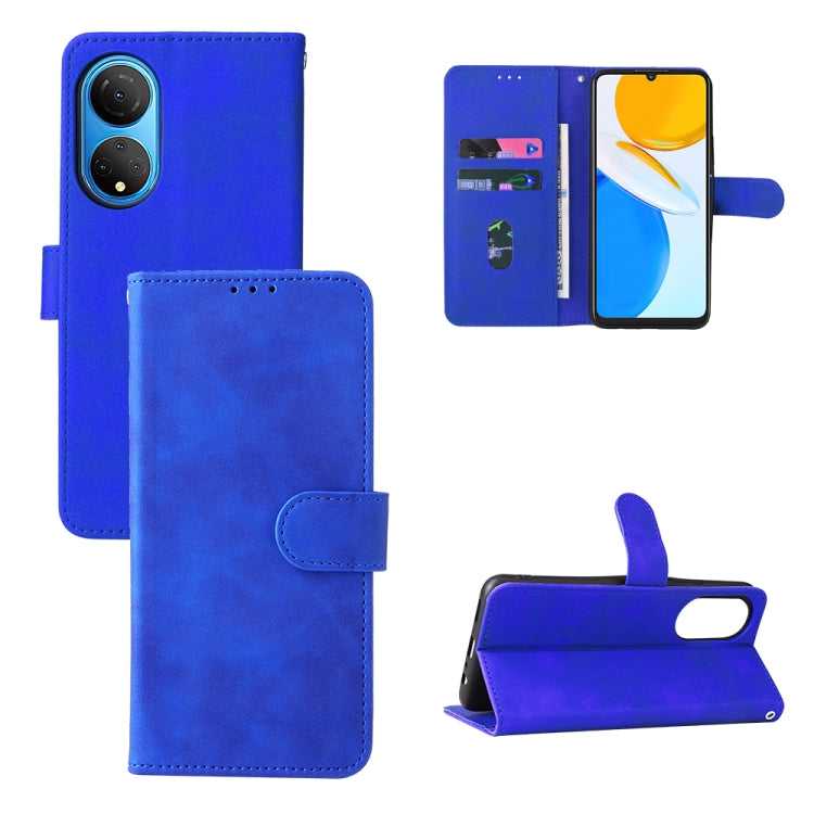For Honor X7 Skin Feel Magnetic Buckle Calf Texture PU Phone Case