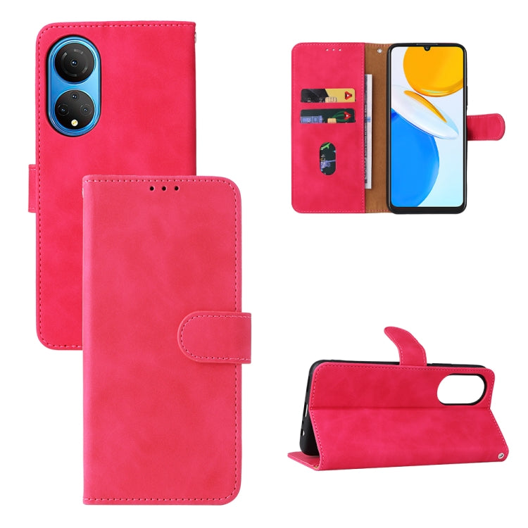 For Honor X7 Skin Feel Magnetic Buckle Calf Texture PU Phone Case
