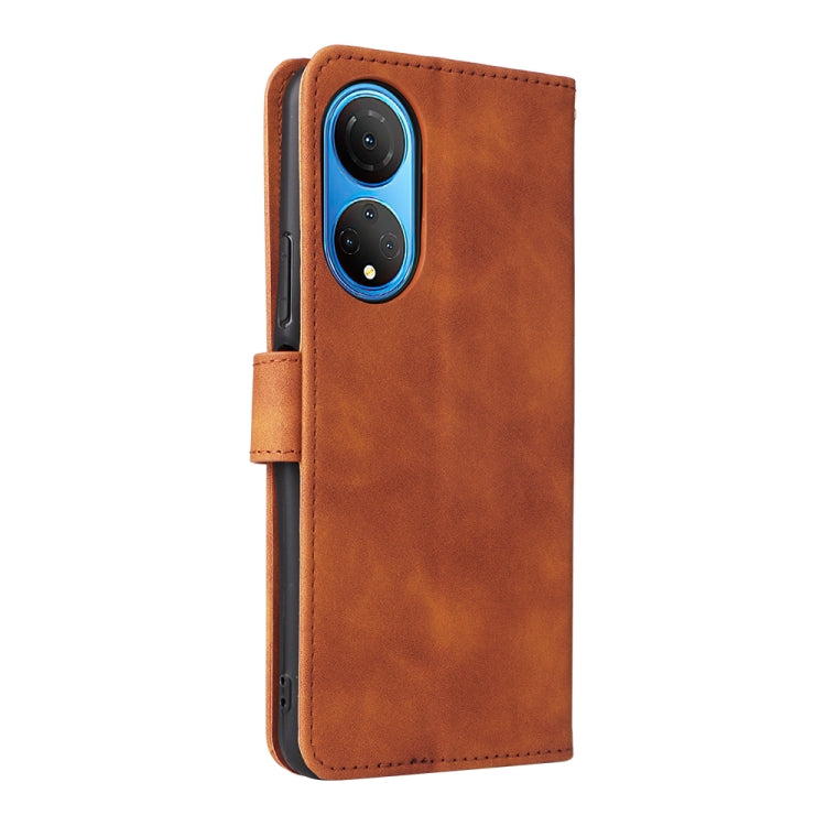 For Honor X7 Skin Feel Magnetic Buckle Calf Texture PU Phone Case