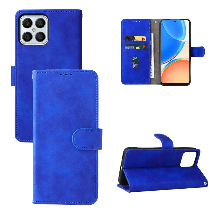 For Honor X8 Skin Feel Magnetic Buckle Calf Texture PU Phone Case