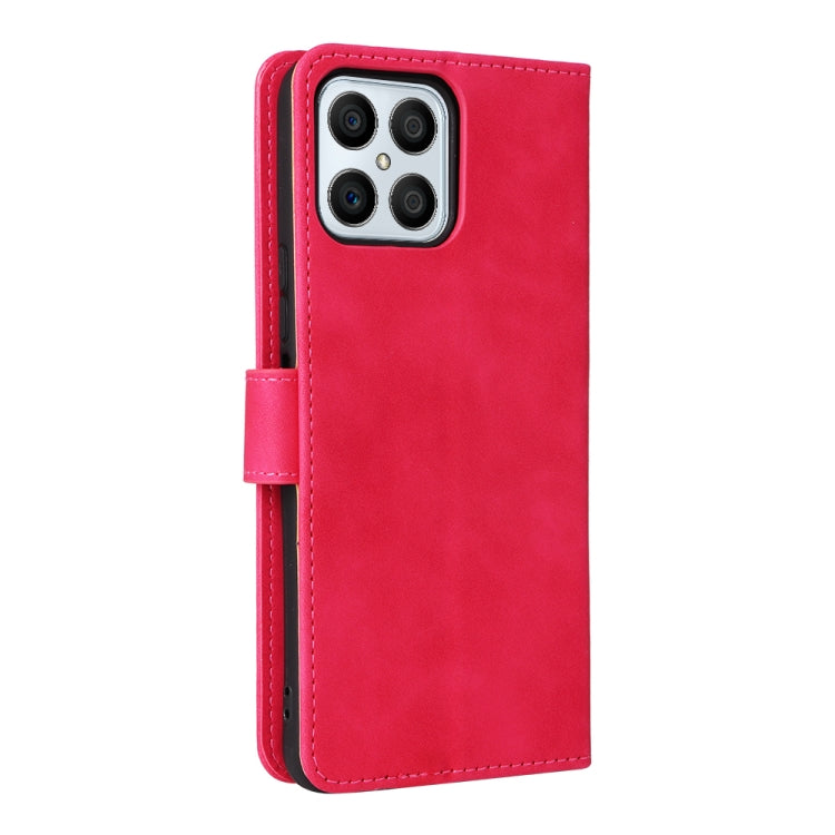 For Honor X8 Skin Feel Magnetic Buckle Calf Texture PU Phone Case