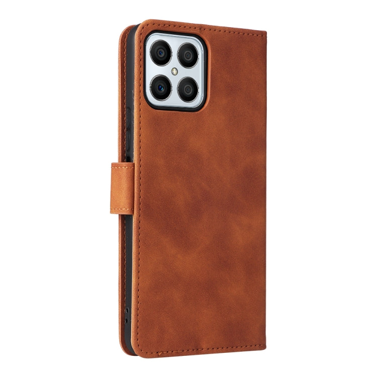For Honor X8 Skin Feel Magnetic Buckle Calf Texture PU Phone Case