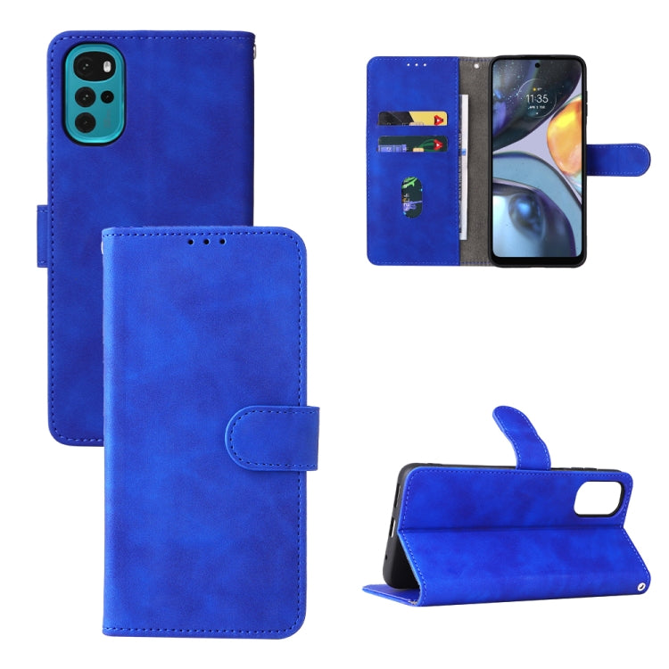 For Motorola Moto G22 Skin Feel Magnetic Buckle Calf Texture PU Phone Case