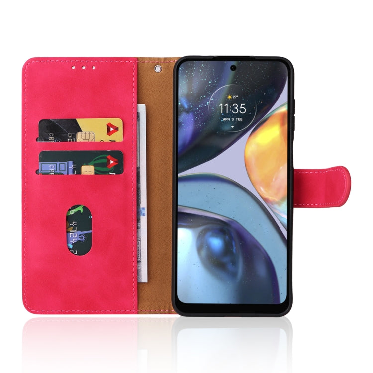 For Motorola Moto G22 Skin Feel Magnetic Buckle Calf Texture PU Phone Case