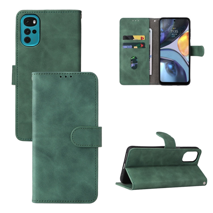 For Motorola Moto G22 Skin Feel Magnetic Buckle Calf Texture PU Phone Case