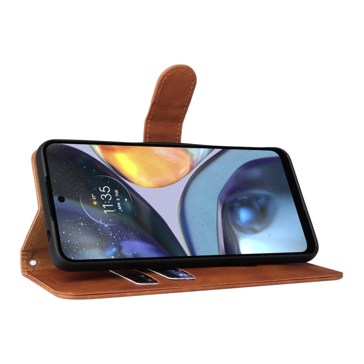 For Motorola Moto G22 Skin Feel Magnetic Buckle Calf Texture PU Phone Case