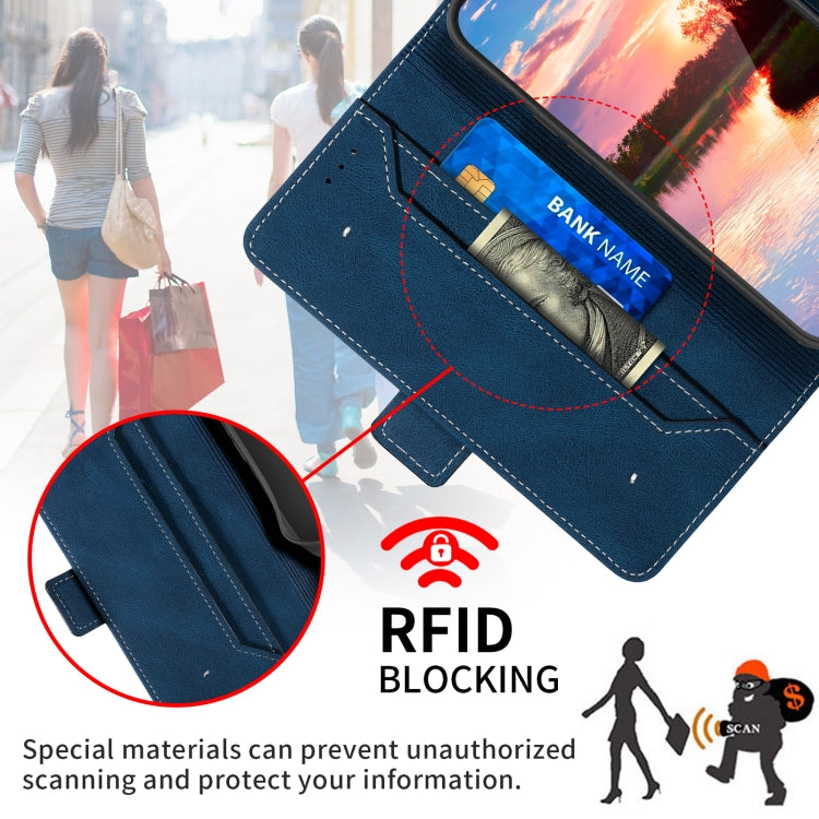 For OPPO A16 Stitching Side-Magnetic RFID Leather Phone Case