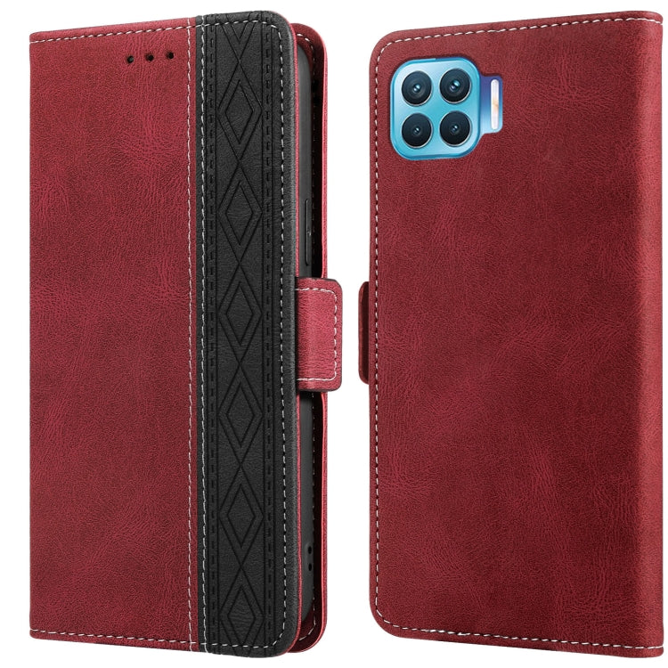 For OPPO A73 Stitching Side-Magnetic RFID Leather Phone Case