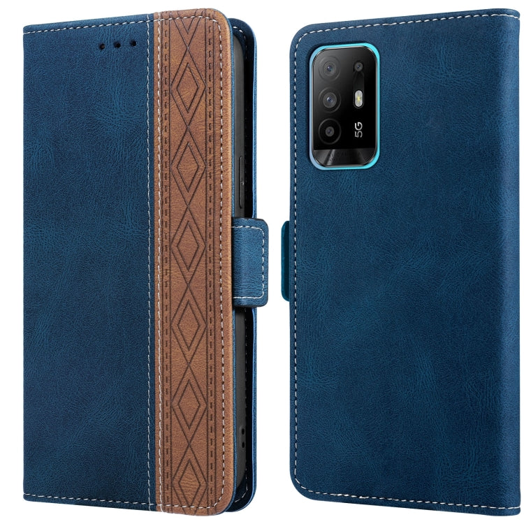 For OPPO A94 5G Stitching Side-Magnetic RFID Leather Phone Case