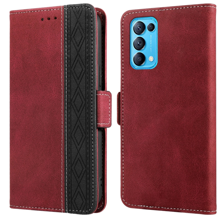 For OPPO Find X3 Lite 5G Stitching Side-Magnetic RFID Leather Phone Case