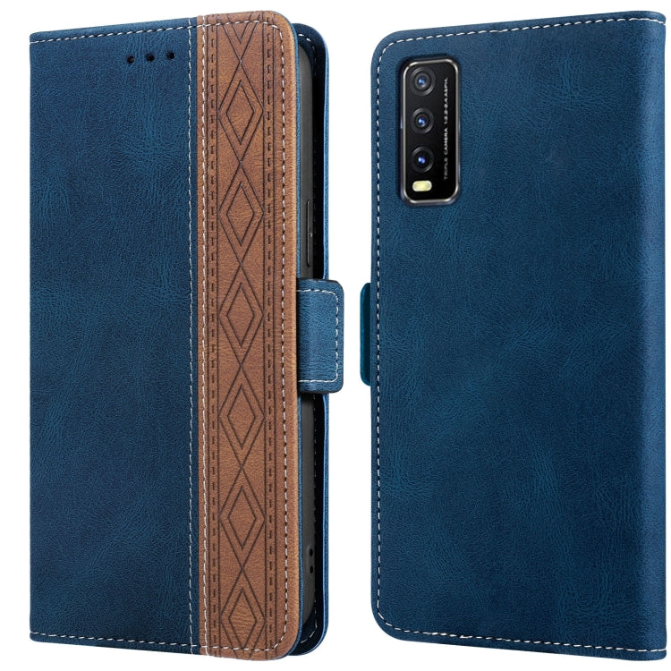 For vivo Y20 Stitching Side-Magnetic RFID Leather Phone Case